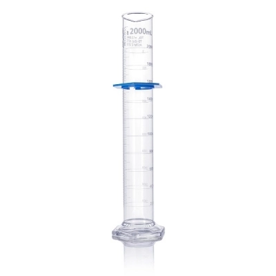 Globe Scientific 2000mL Graduated Cylinder, Globe Glass, Class B, Each 8332000