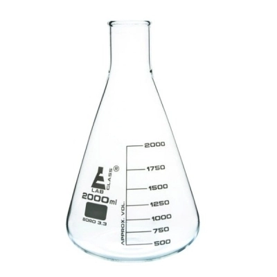 Eisco 2000ml Erlenmeyer Flask Borosilicate Glass - Conical Shape - Graduations - Eisco Labs CH0424I