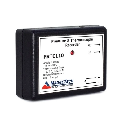 Madgetech PRTC110(5inH20) Compact, Differential Pressure, Thermocouple-Based Temperature Data Logger
