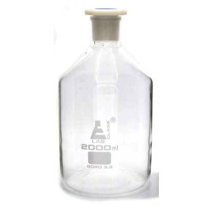 Eisco 2000mL (67.6oz) Glass Reagent Bottle with Acid Proof Borosilicate 3.3 Glass -Eisco Lab CH0160G