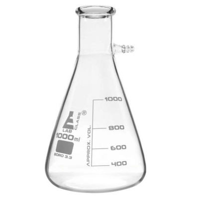 Eisco 1000ml Filtering Flask Borosilicate Glass - Conical - White Graduations - Eisco Labs CH0420D