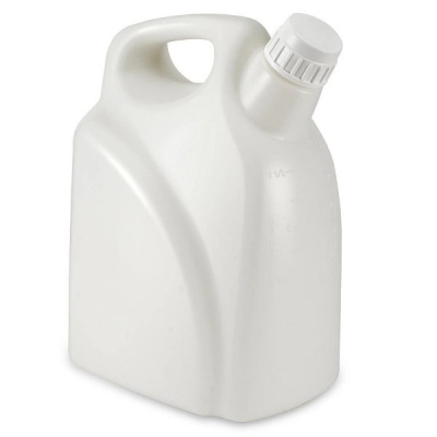 Globe Scientific 10 Liter Jerrican, Rectangular with Handle, HDPE with White PP Screwcap 7190010