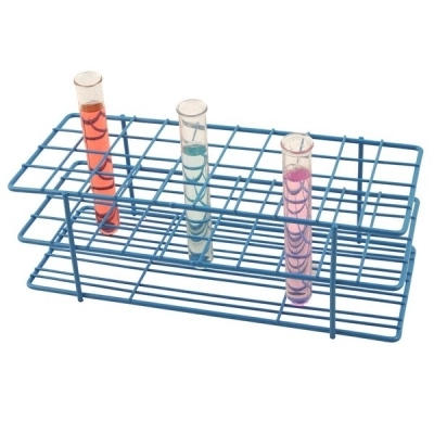 Eisco 4 X 10 Format Blue Epoxy Coated Steel Wire Test Tube Rack, 40 Holes CH182015D