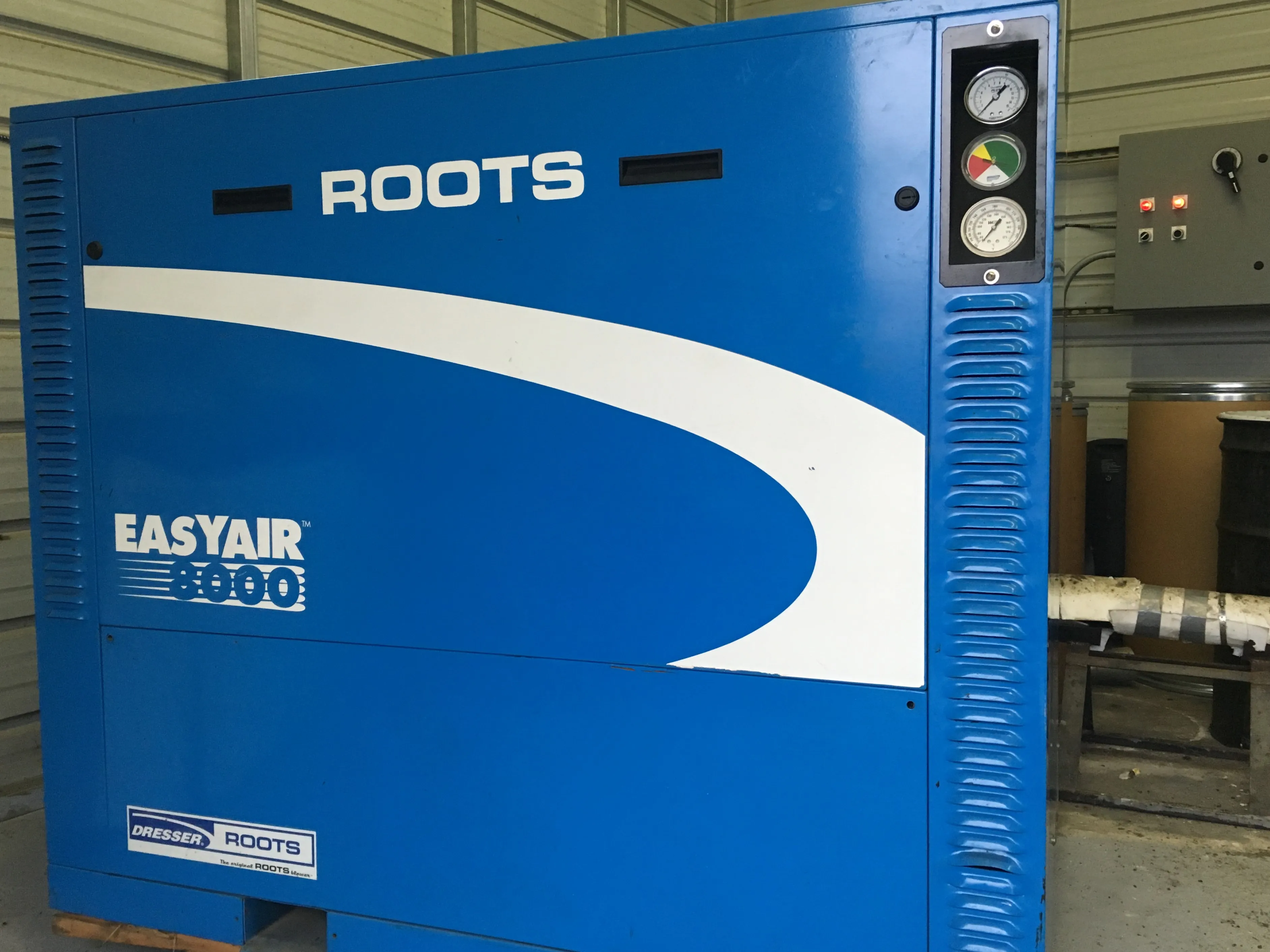 Dresser ROOTS EasyAir 8000 Factory Blower Package System (25HP) with Electrical Operating Panel - Fully Operational Rarely Used 
