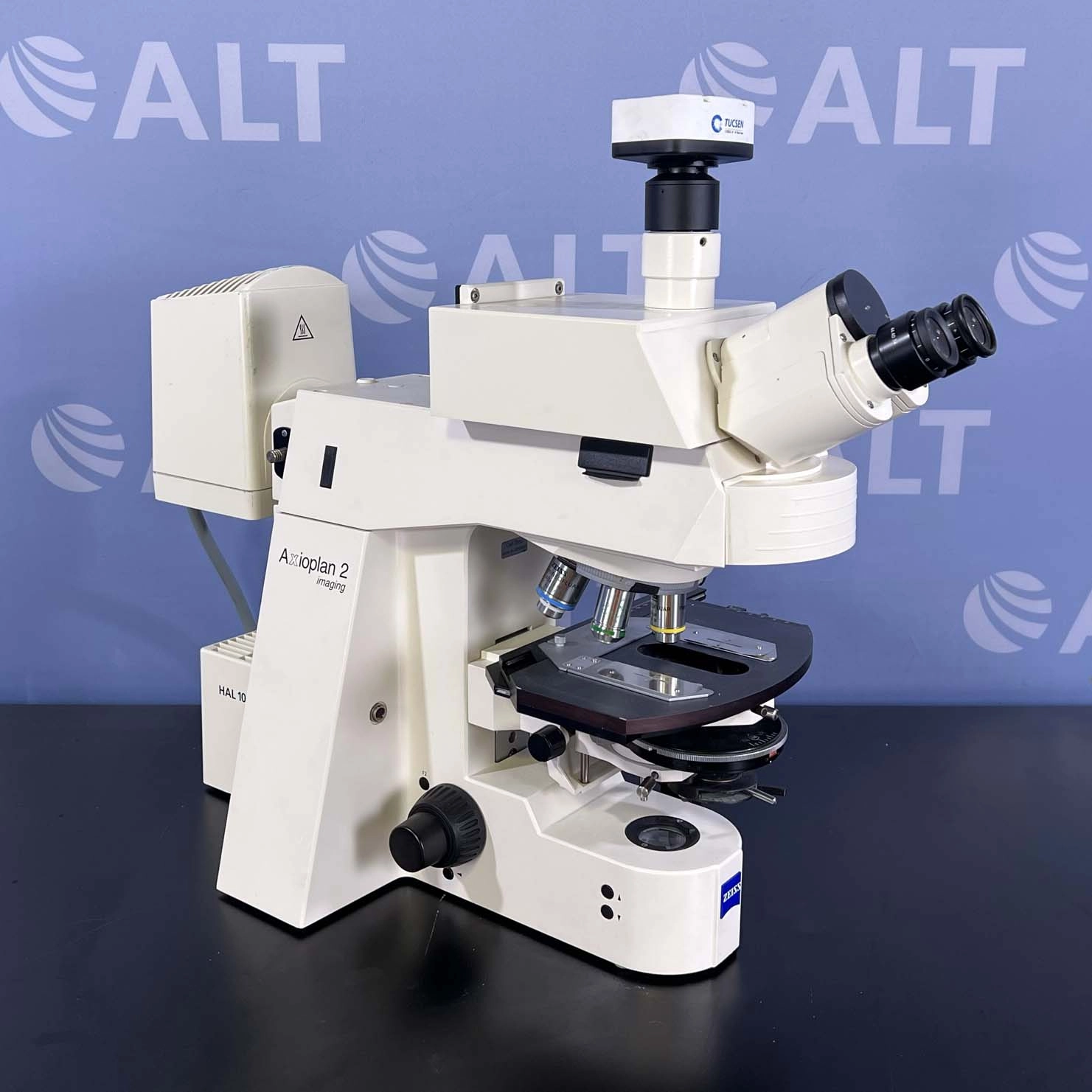 Zeiss Axioplan 2 Microscope With ImageProVision Camera &amp; LEJ FluorArc Fluorescence Power Supply