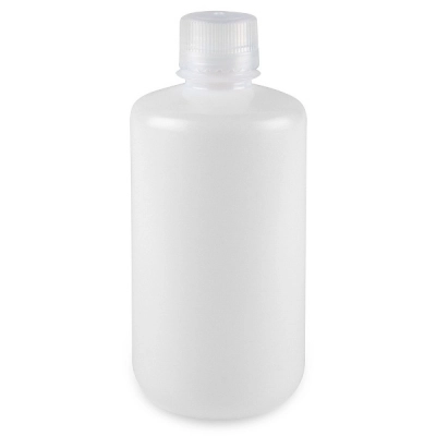 Globe Scientific 1000mL Diamond Essentials Bottle Boston Round HDPE with PP Closure CS/50 7561000BKS