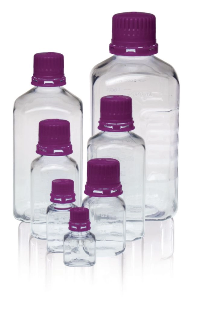 VWR 30180-026 Square/Octagonal Media Bottle w/Cap 125ml, New (Pack of 24) - 3375906