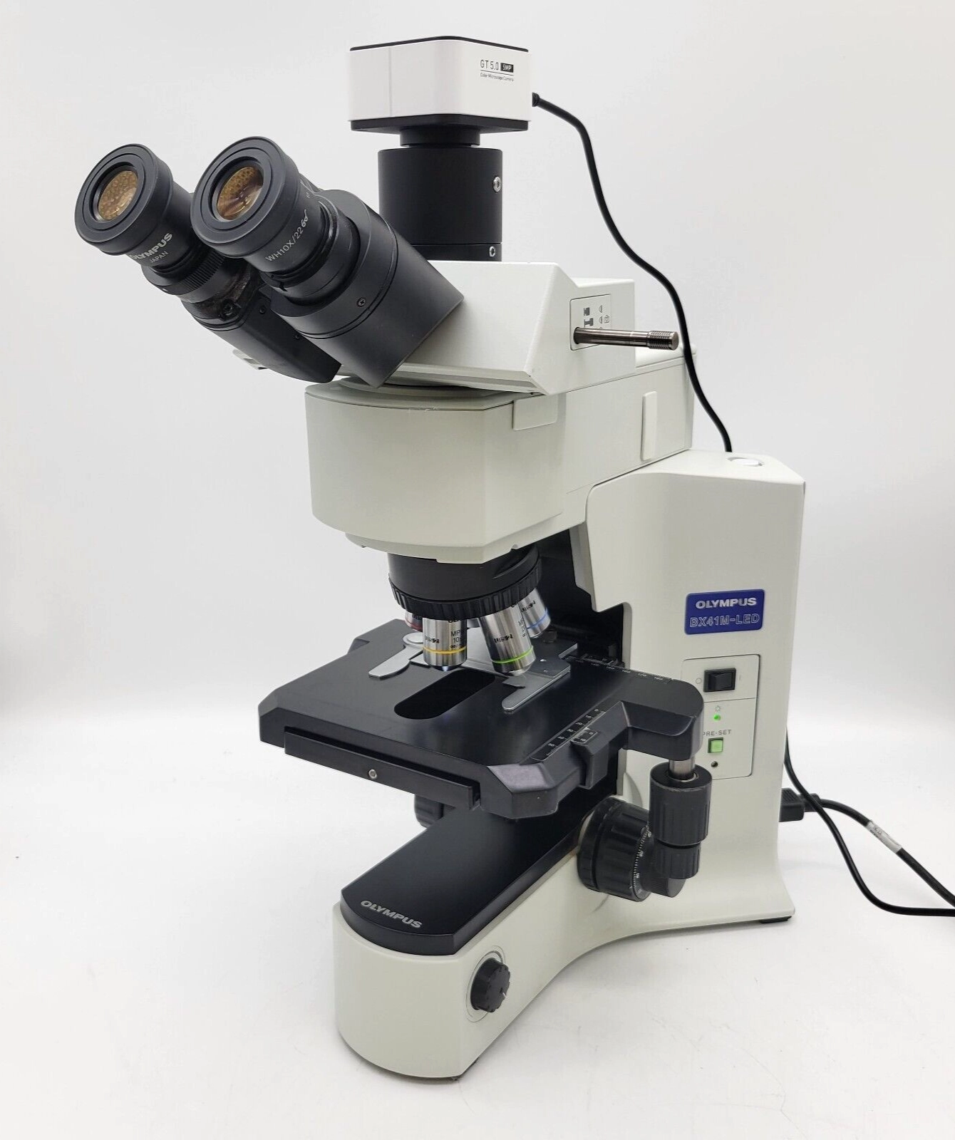 Olympus Microscope BX41M-LED Mettalurgical with Trinocular Head and Camera