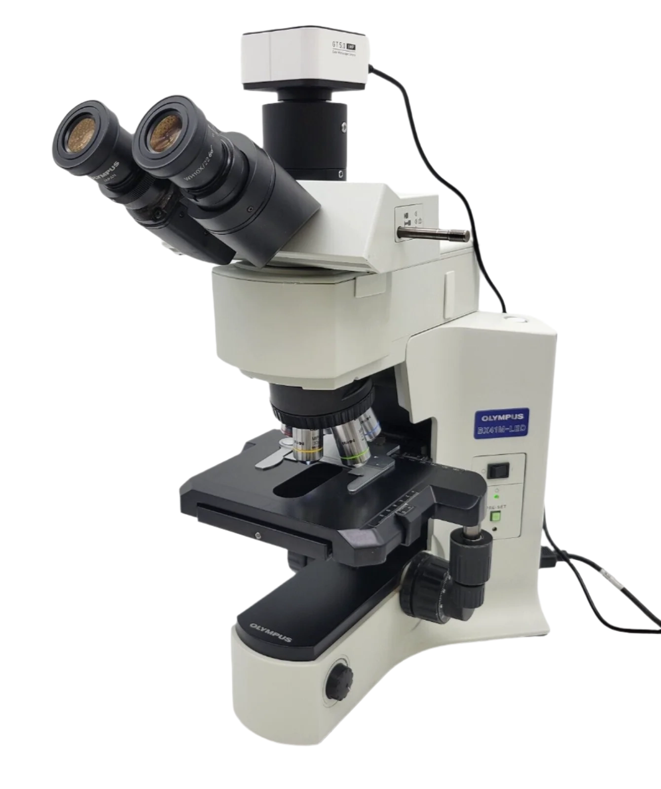 Olympus Microscope BX41M-LED Mettalurgical with Trinocular Head and Camera