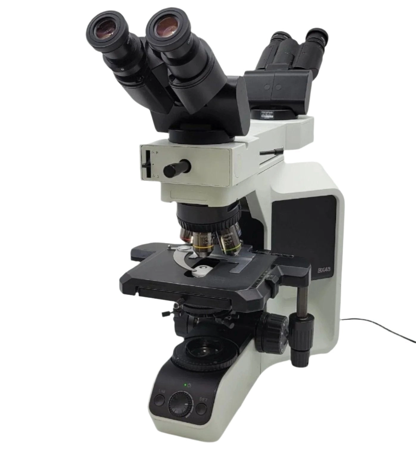 Olympus Microscope BX43 with Fluorites and Front to Back Bridge for Pathology (Dual Head)