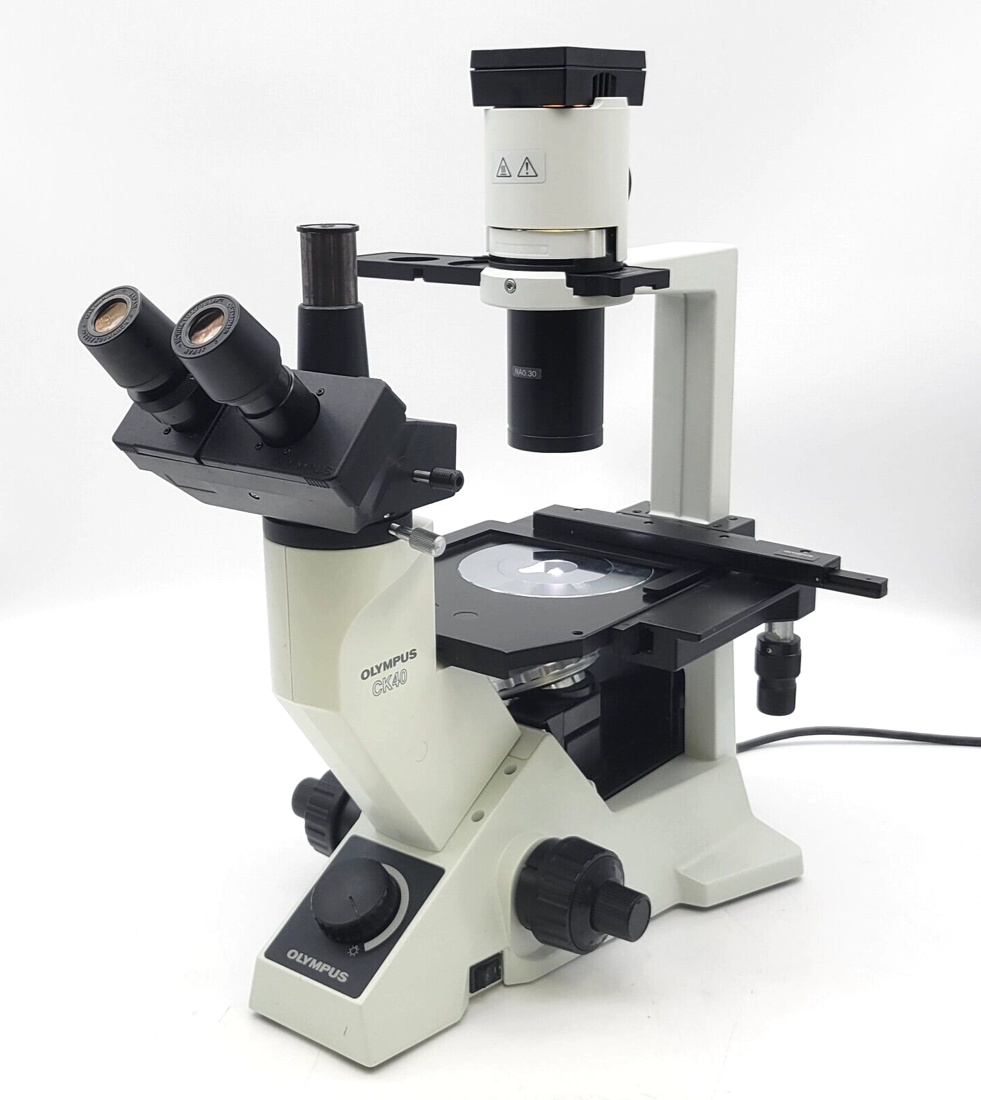 Olympus Microscope CK40 with Phase Contrast and Trinocular Head