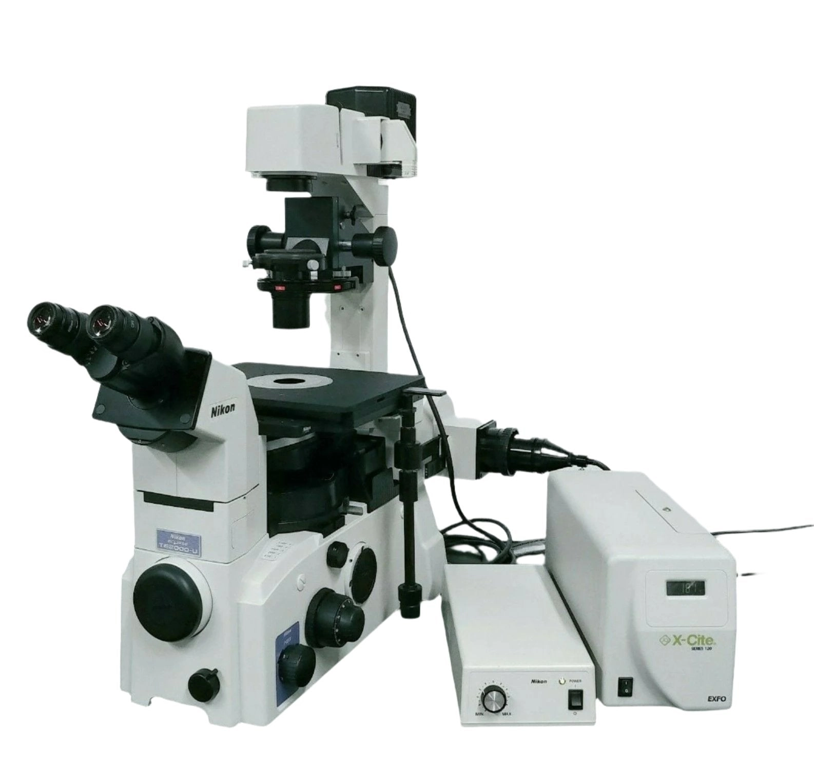 Nikon Microscope Eclipse TE2000-U w. Fluorescence, Phase Contrast &amp; X-Cite Light