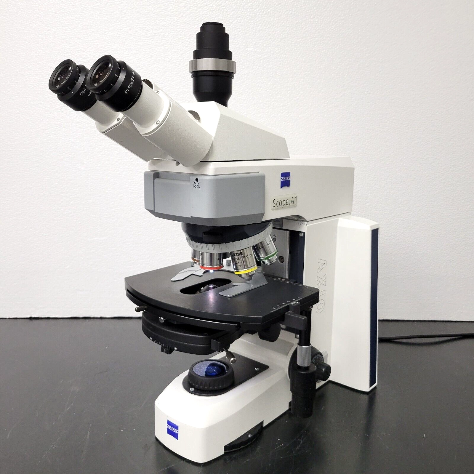 Zeiss Microscope Axio Scope.A1 with Trinocular Head, 1x and 2.5x Objectives