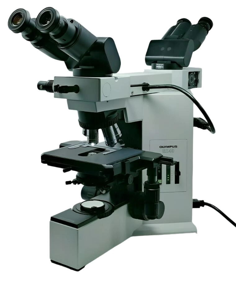 Olympus Microscope BX40 with Front to Back Bridge and 100x Objective (Dual Head)