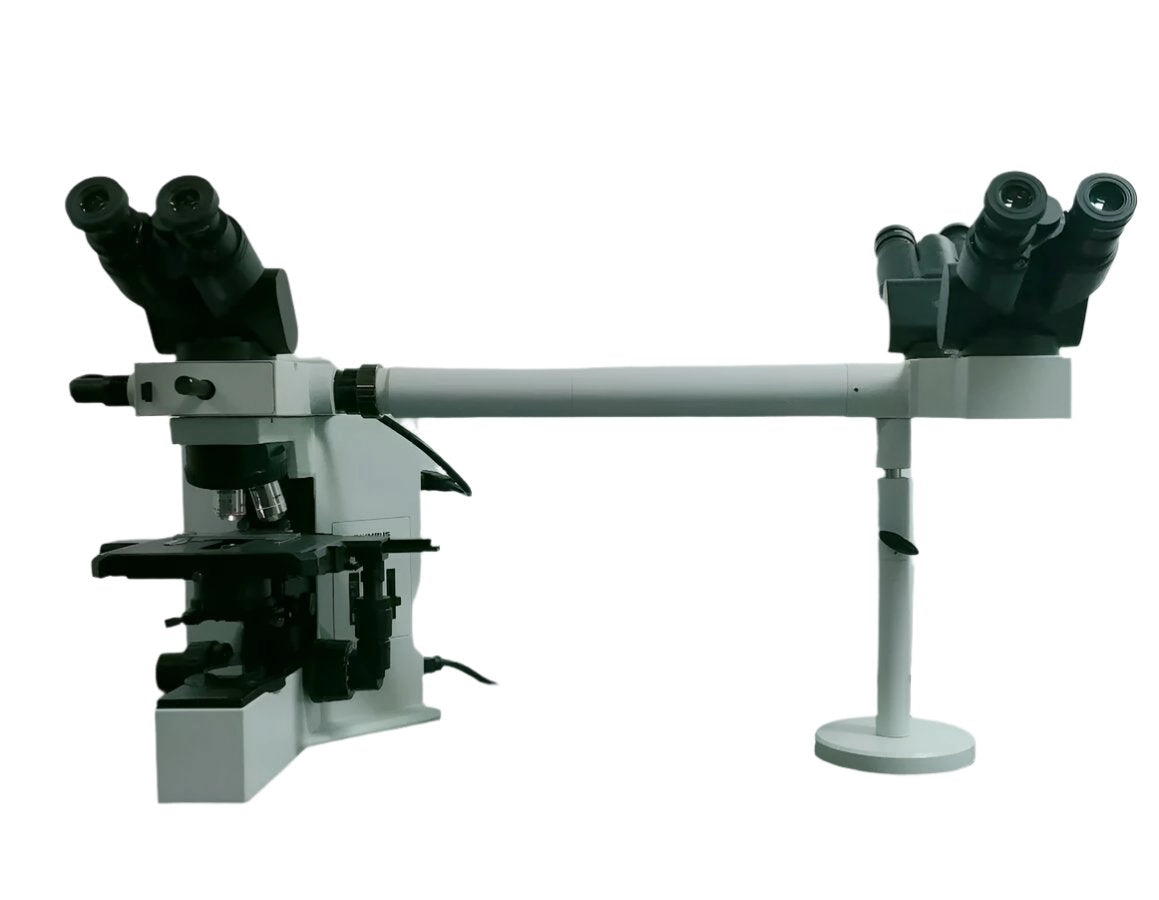 Olympus Microscope BX40 with Dual Port Side by Side Teaching Bridge (Dual Head)