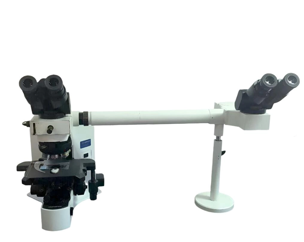Olympus Microscope BX41 with 2X and Side by Side Bridge (Dual Head)