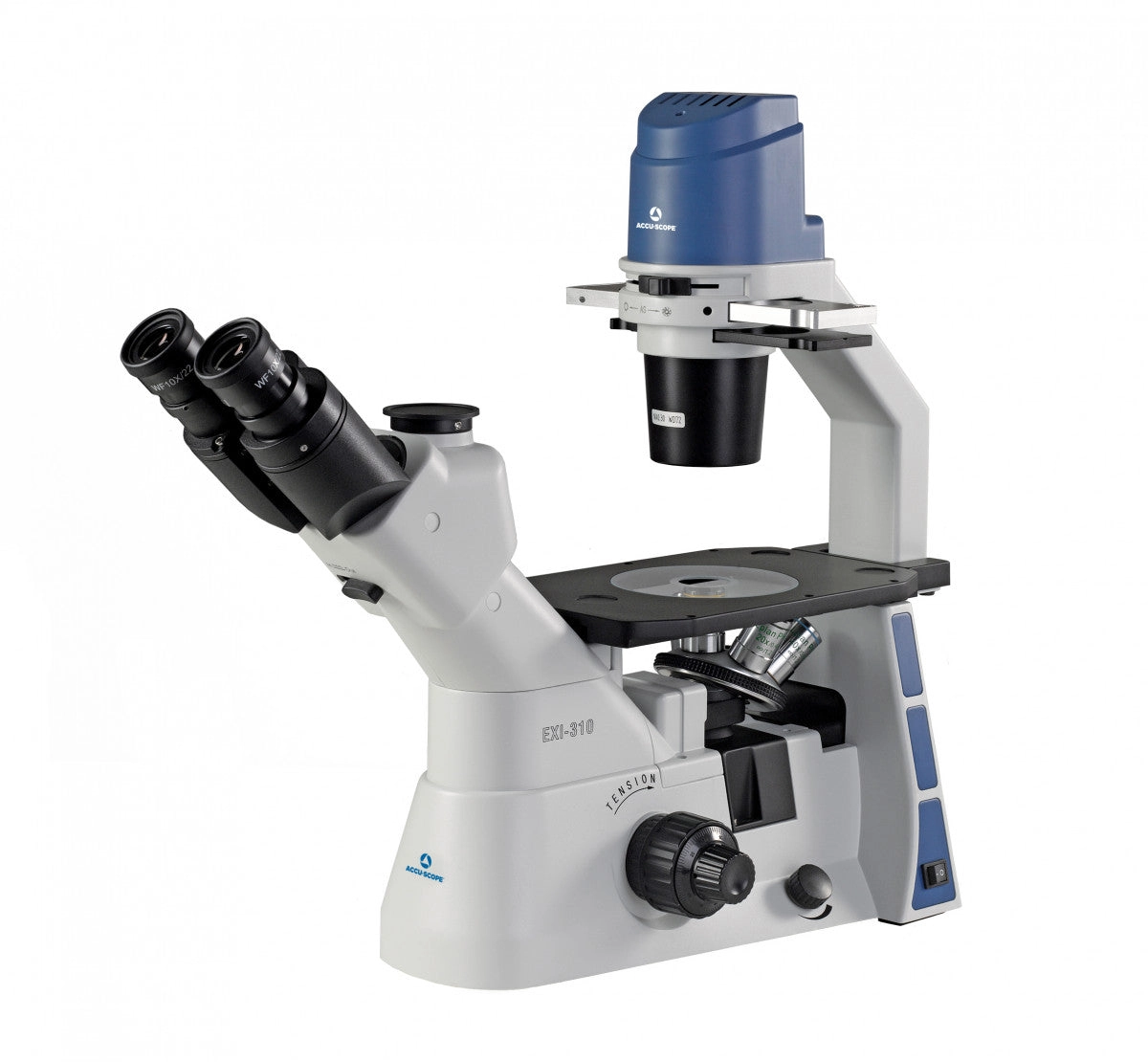 Accu-Scope EXI-310 Inverted Trinocular Microscope with Plan Phase Objectives (Tissue Culture Microscope)