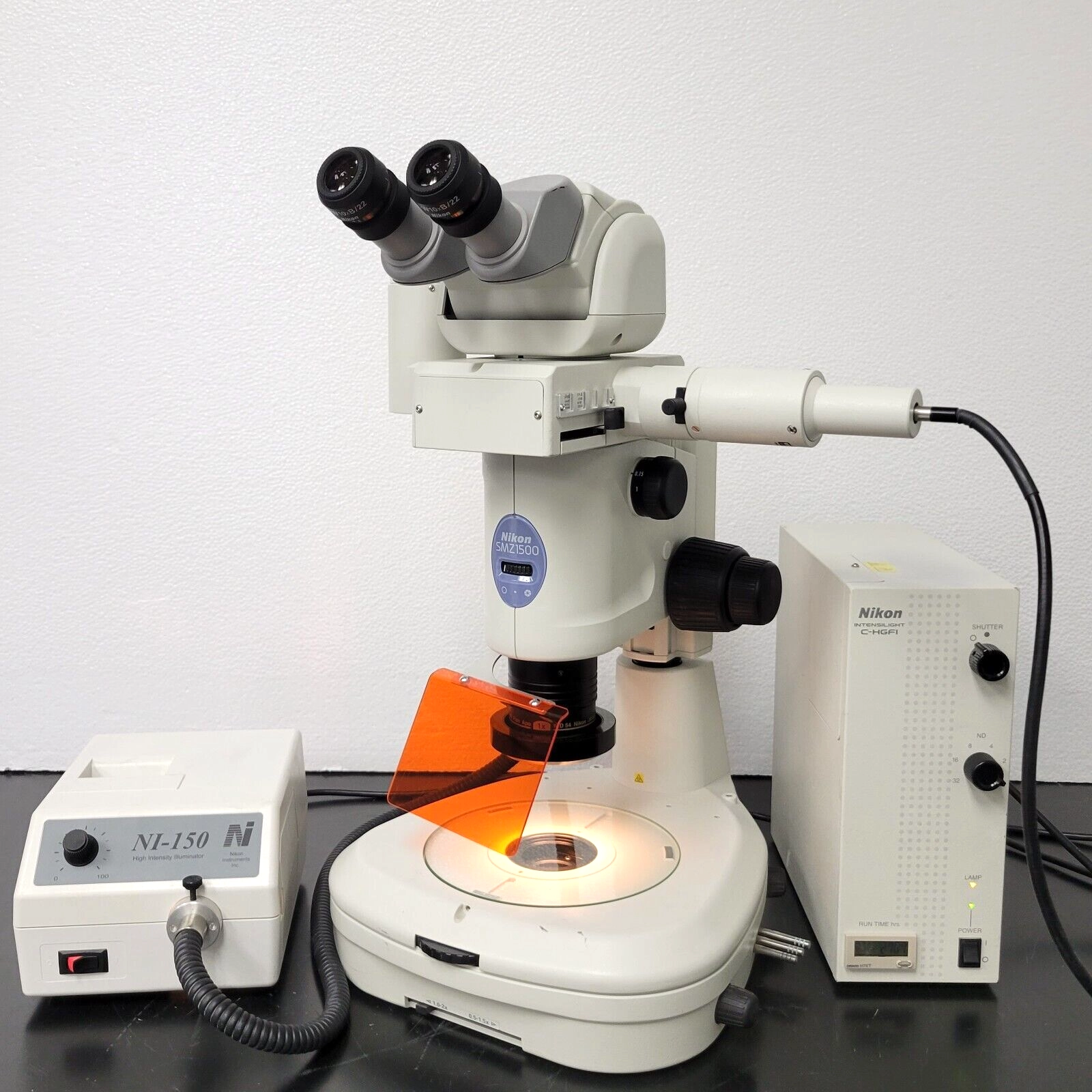 Nikon Stereo Microscope SMZ1500 with Fluorescence, Photo Port, &amp; Diascopic Stand