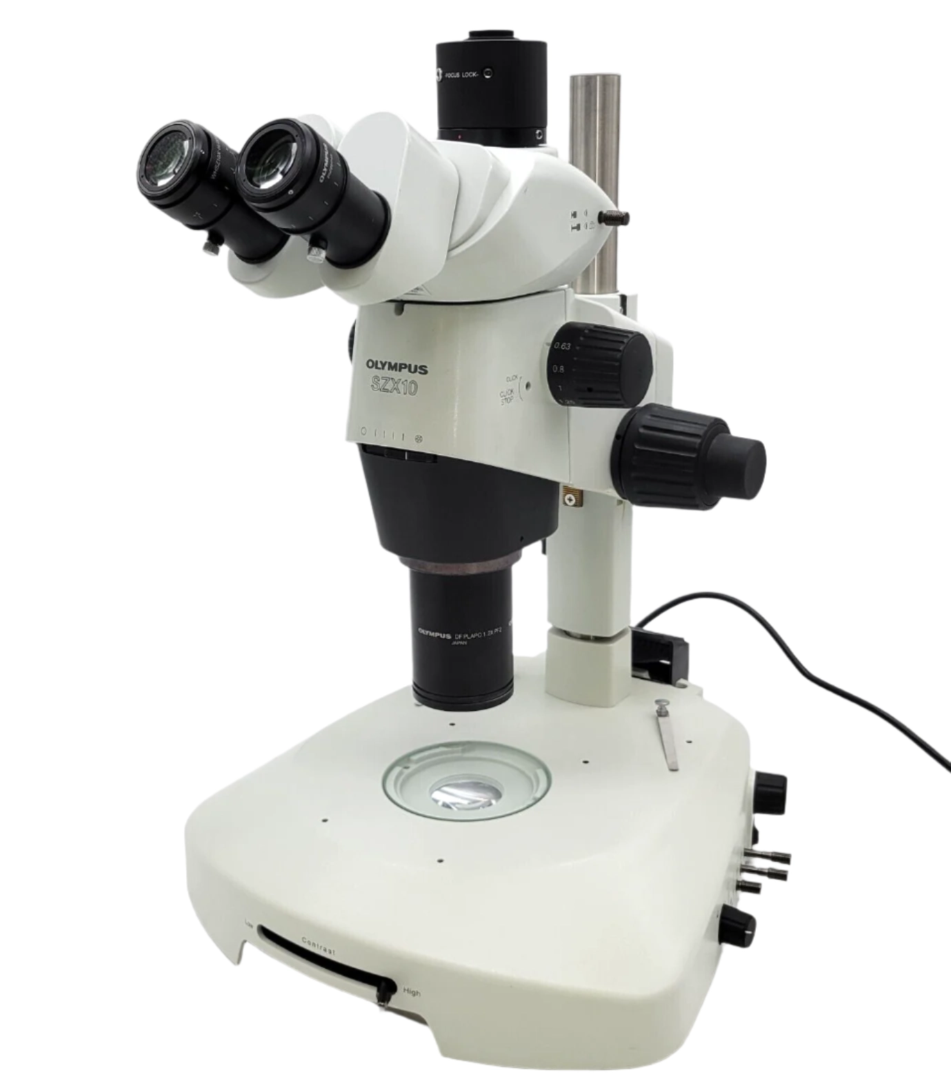 Olympus Stereo Microscope SZX10 with Trinocular Head and Transmitted Light Stand