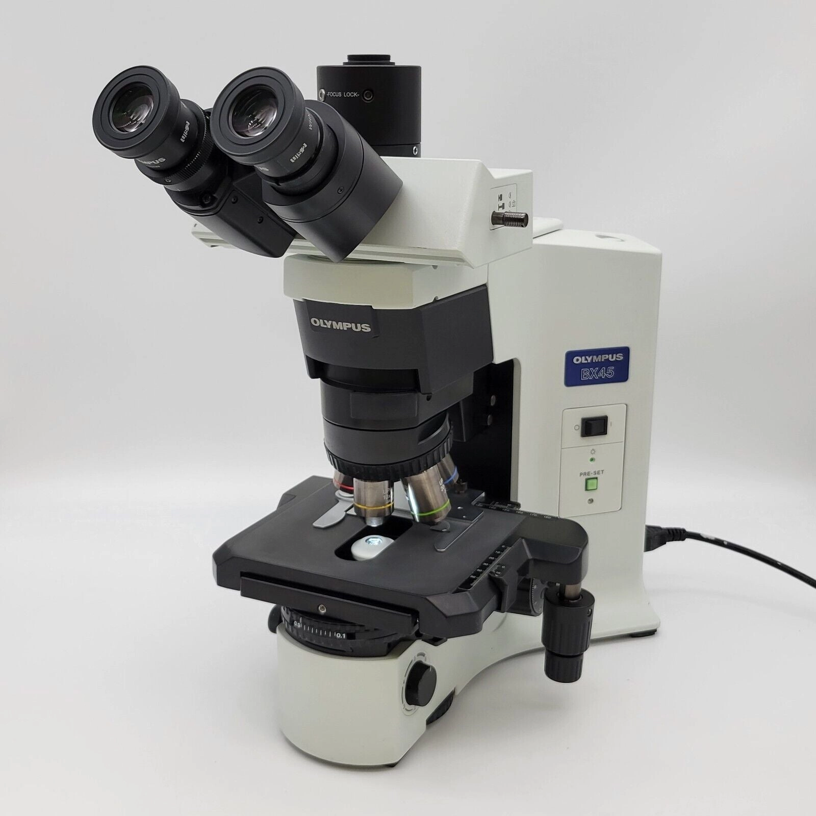 Olympus Microscope BX45 Pathology / Mohs with Fluorites and Trinocular Head