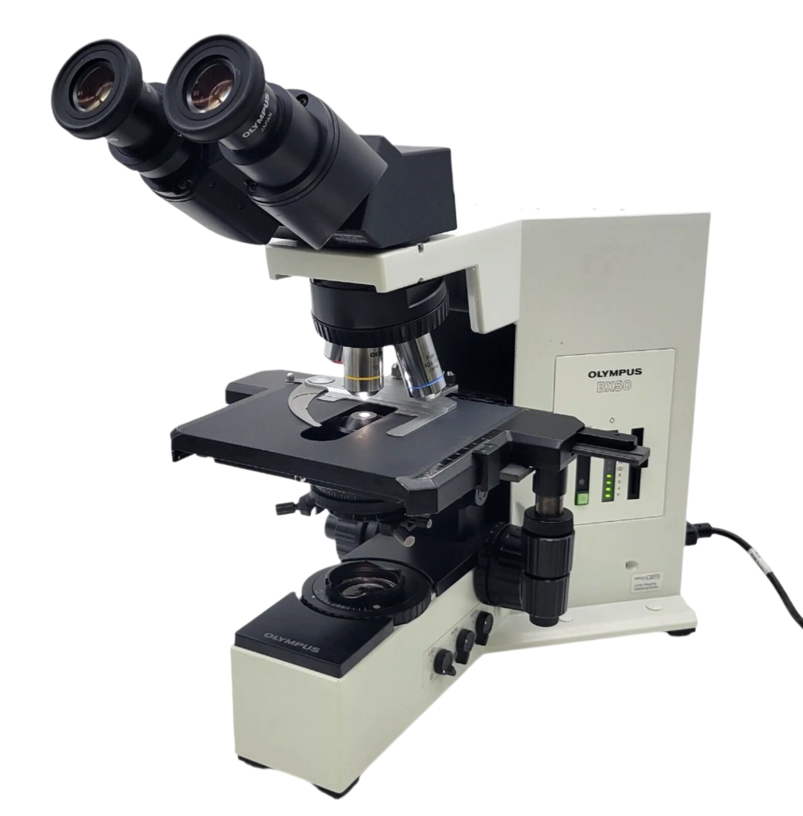 Olympus Microscope BX50 with Binocular Head and 4x, 10x, 40x Objectives