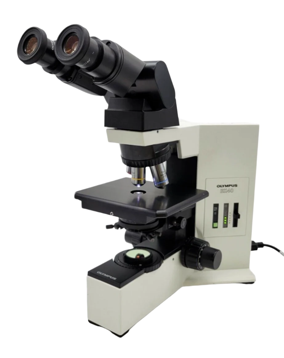 Olympus Microscope BX40 with Fixed Stage, Tilting Head, &amp; 4x 10x 40x Objectives