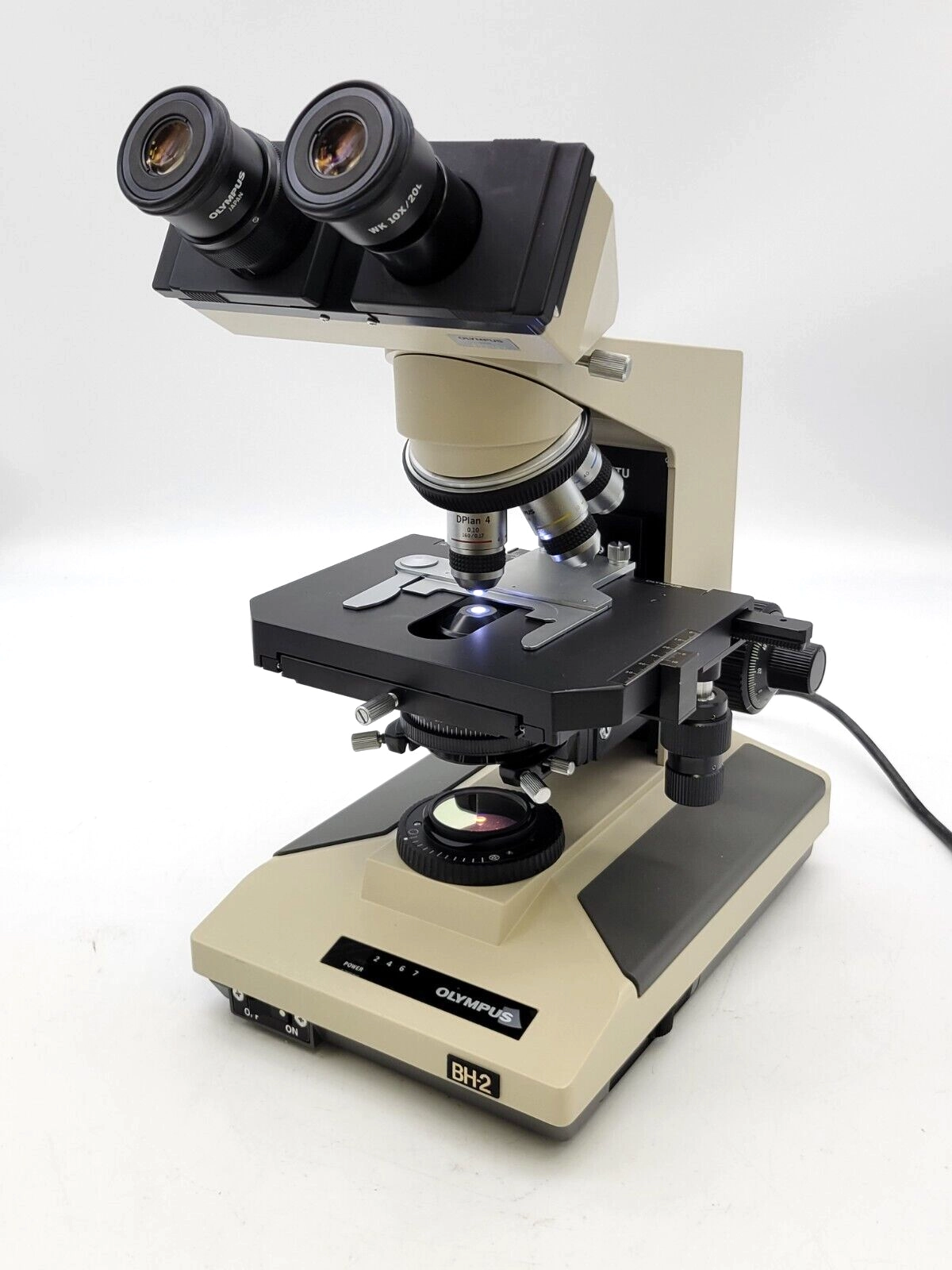 Olympus Microscope BH-2 with Binocular Head &amp; 4x, 10x, 40x, 100x Objectives BH2