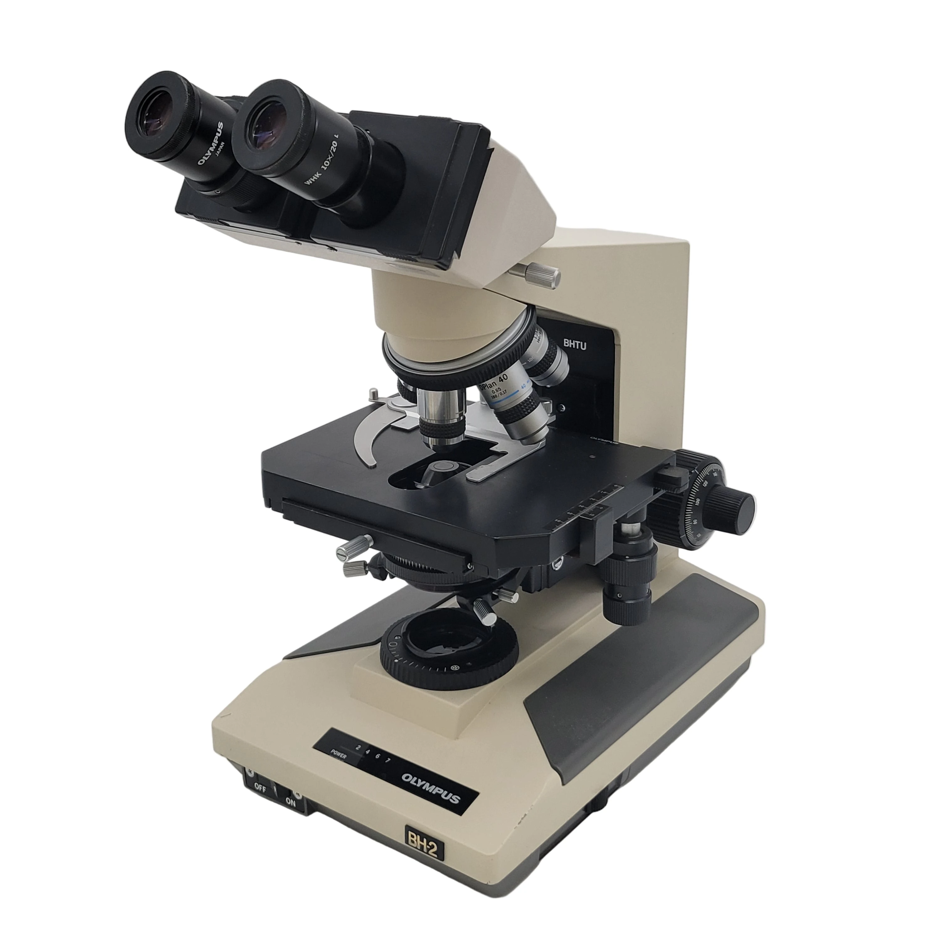 Olympus Microscope BH-2 with Binocular Head &amp; 4x, 10x, 40x, 100x Objectives BH2
