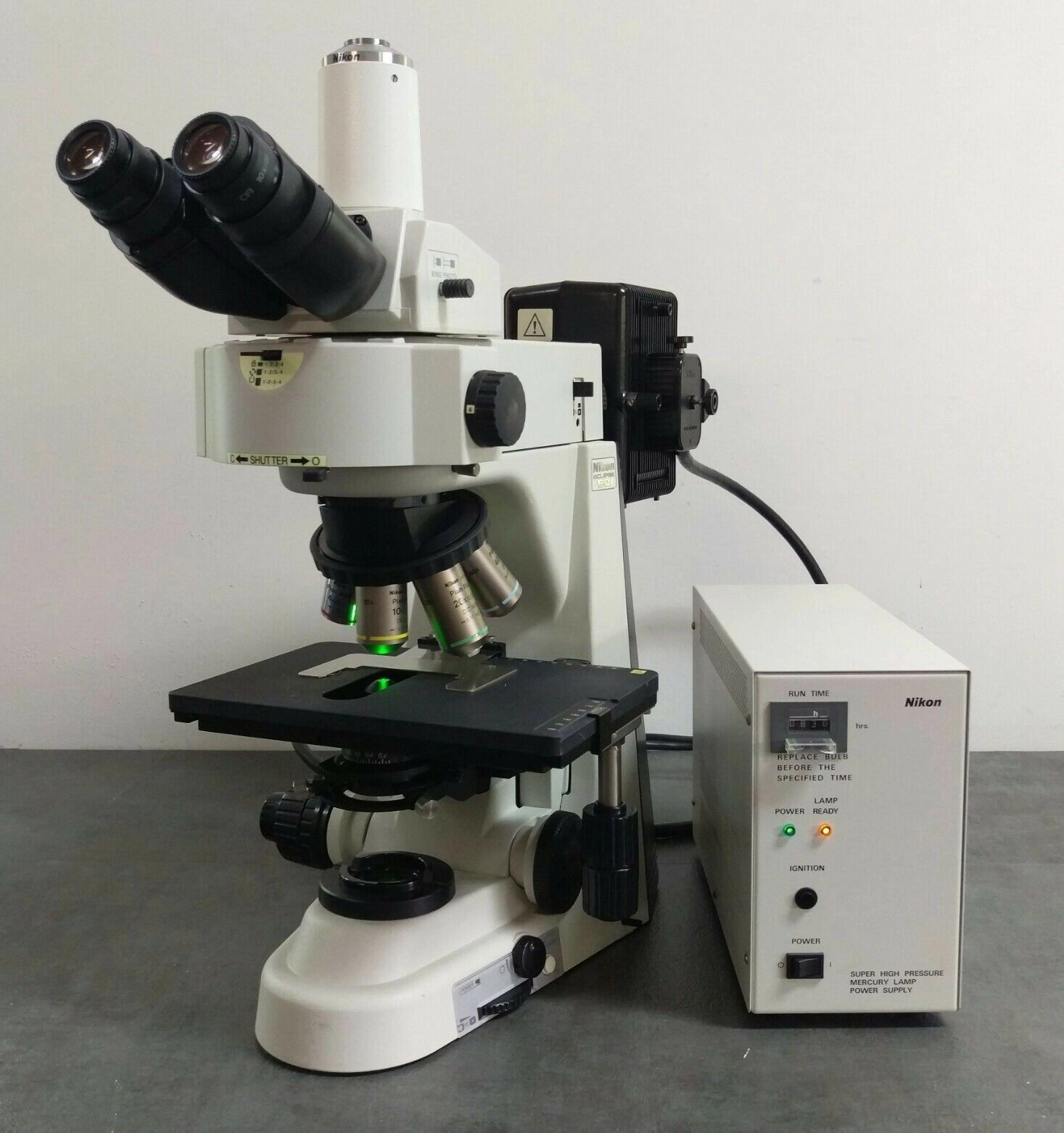 Nikon Microscope Eclipse 50i with Fluorescence and Trinocular Head