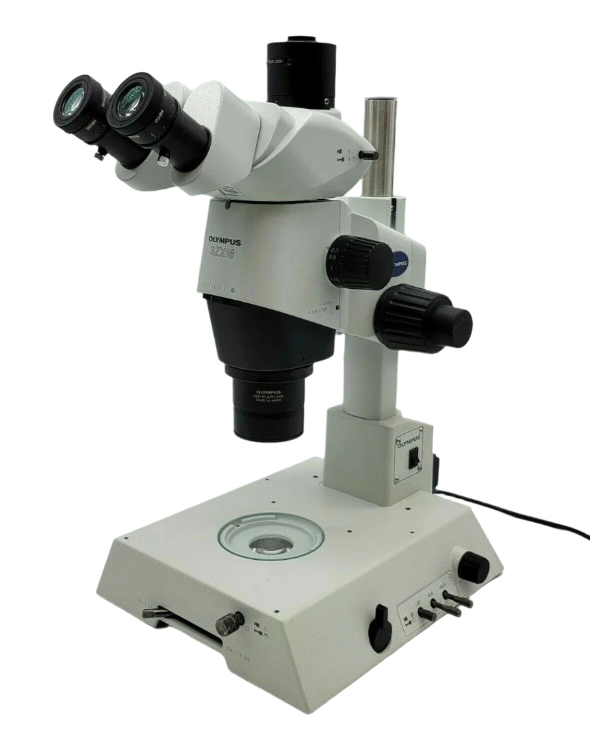 Olympus Stereo Microscope SZX16 with Trinocular Head and Transmitted Light Stand