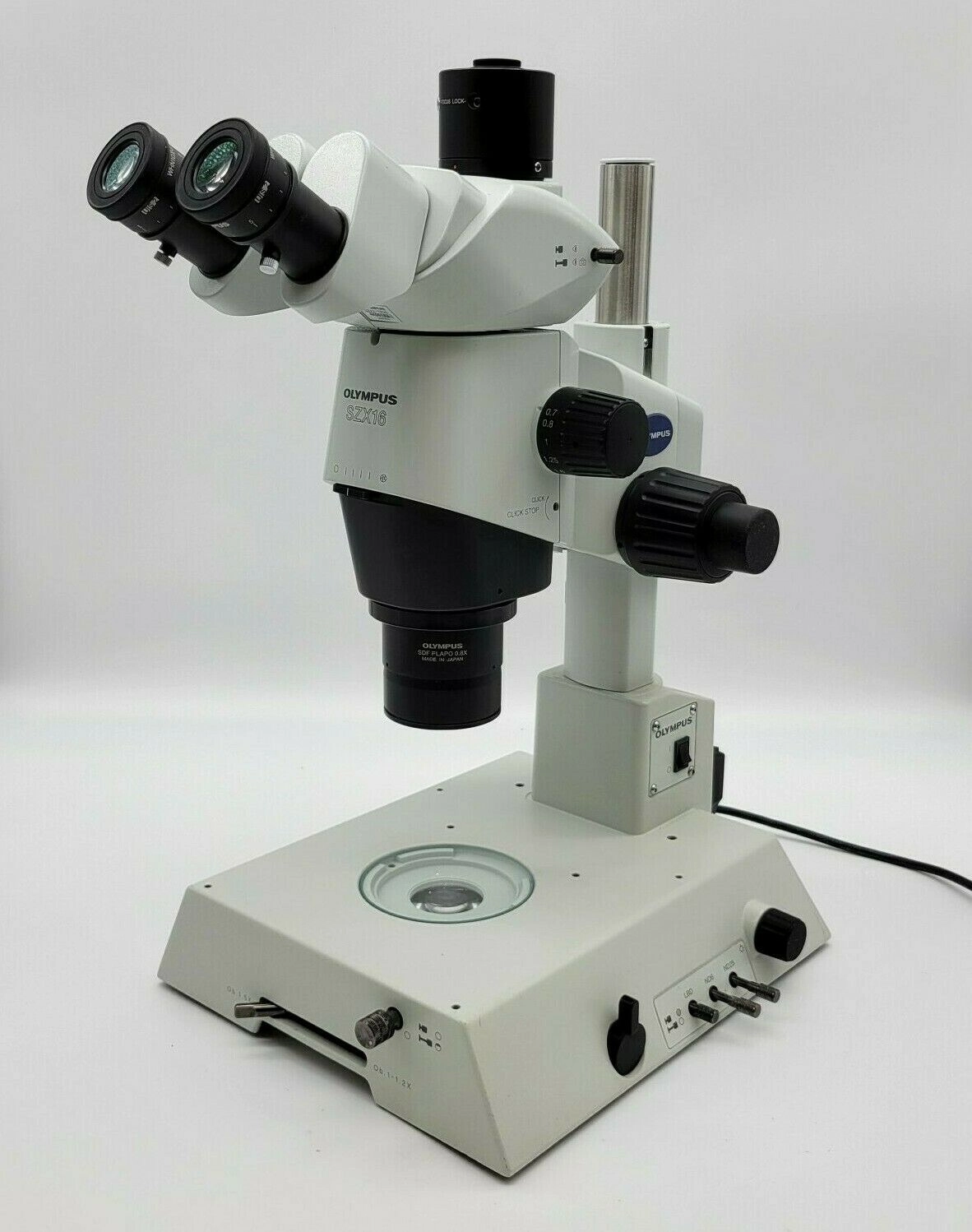 Olympus Stereo Microscope SZX16 with Trinocular Head and Transmitted Light Stand