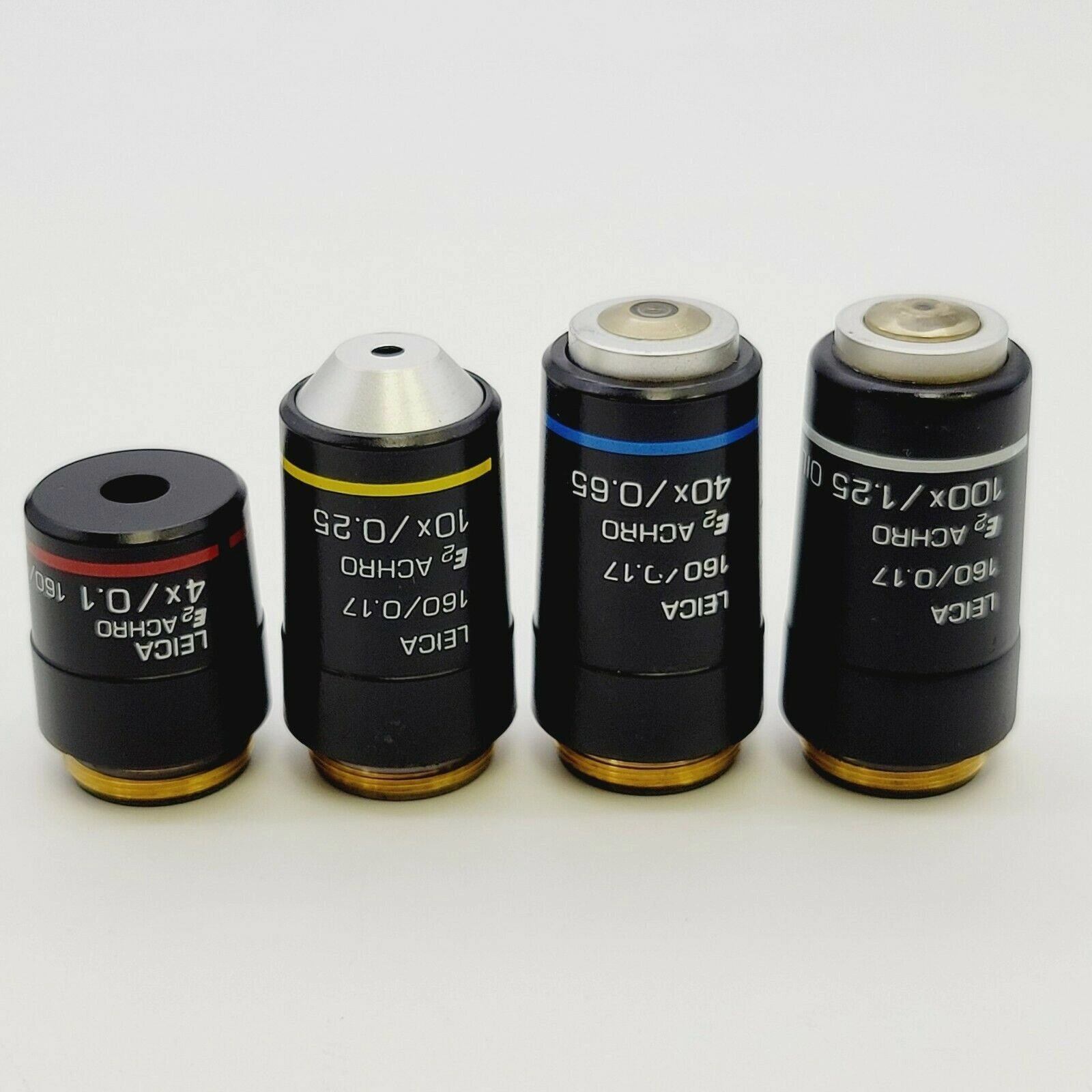 Leica Microscope Objective Set E2 Achro 4x 10x 40x 100x for CME