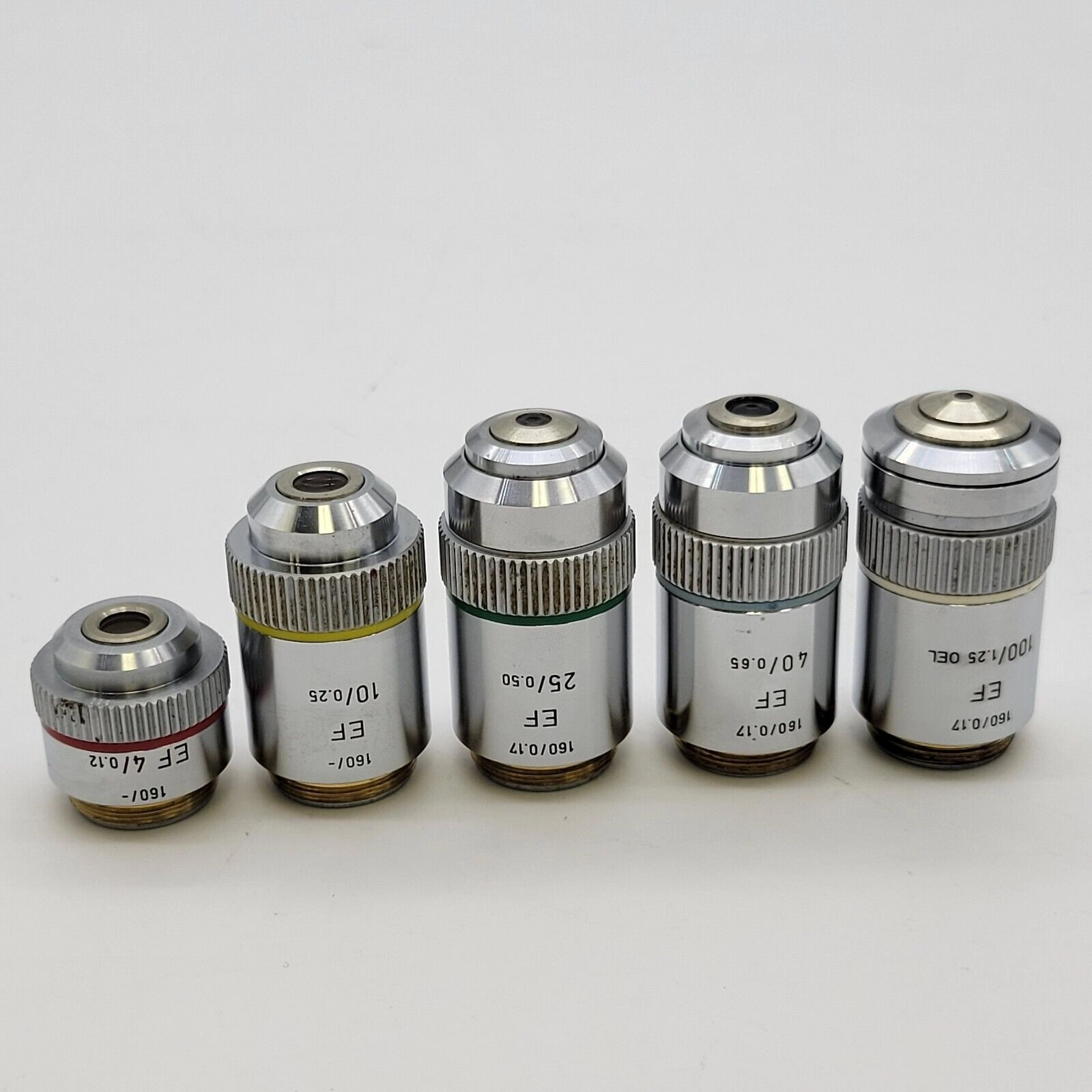 Leitz Microscope Objective Set EF 4x 10x 25x 40x 100x