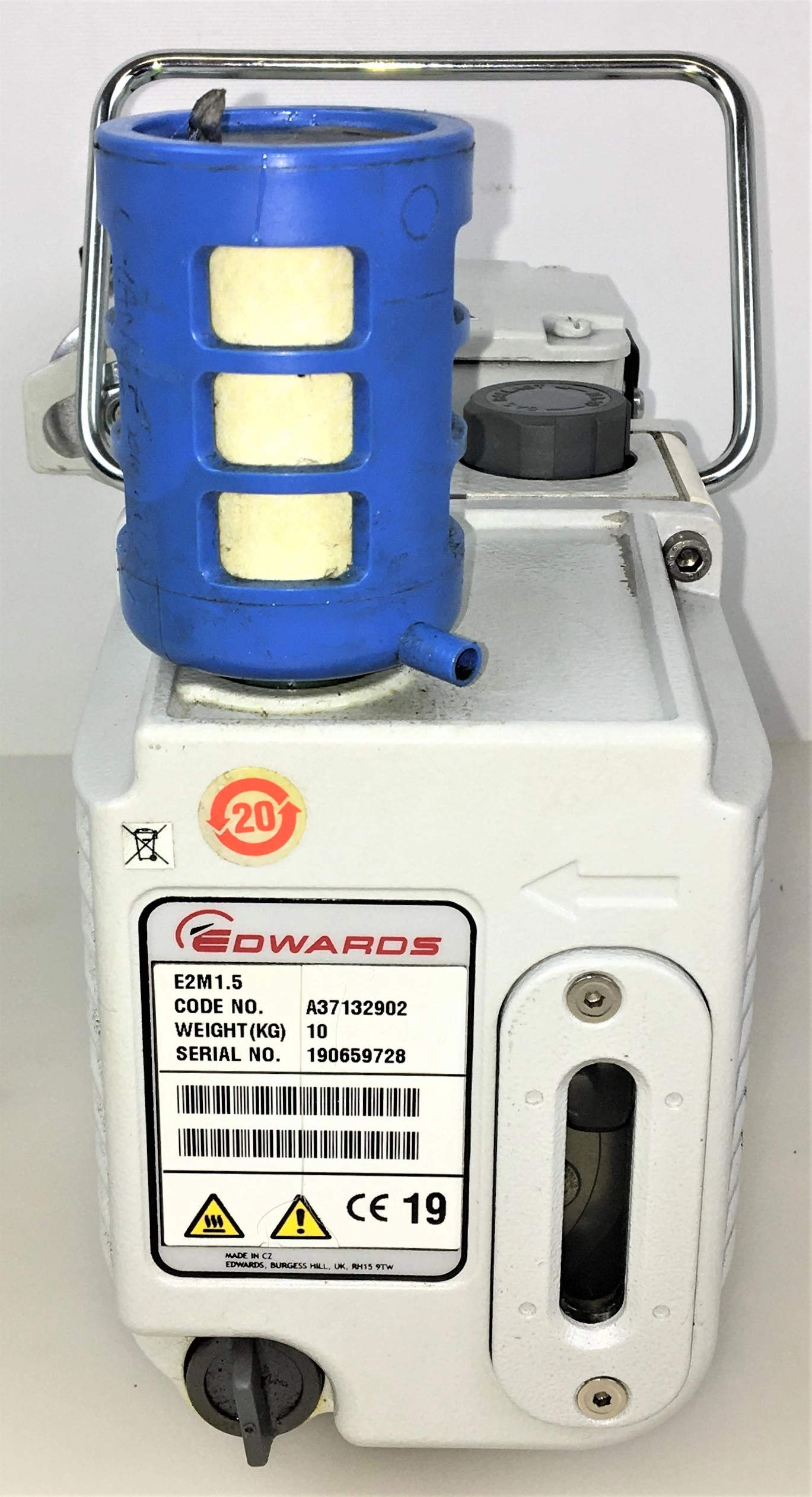 Edwards E2M1.5 Rotary Vacuum Pump with Oil Mist Filter 1.2cfm