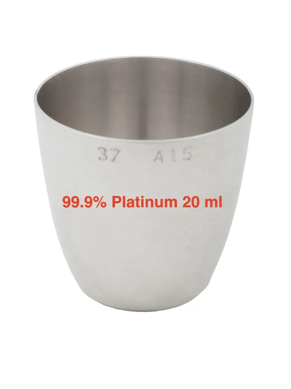 Standard 99.9% Pure Platinum Crucible 20 ml