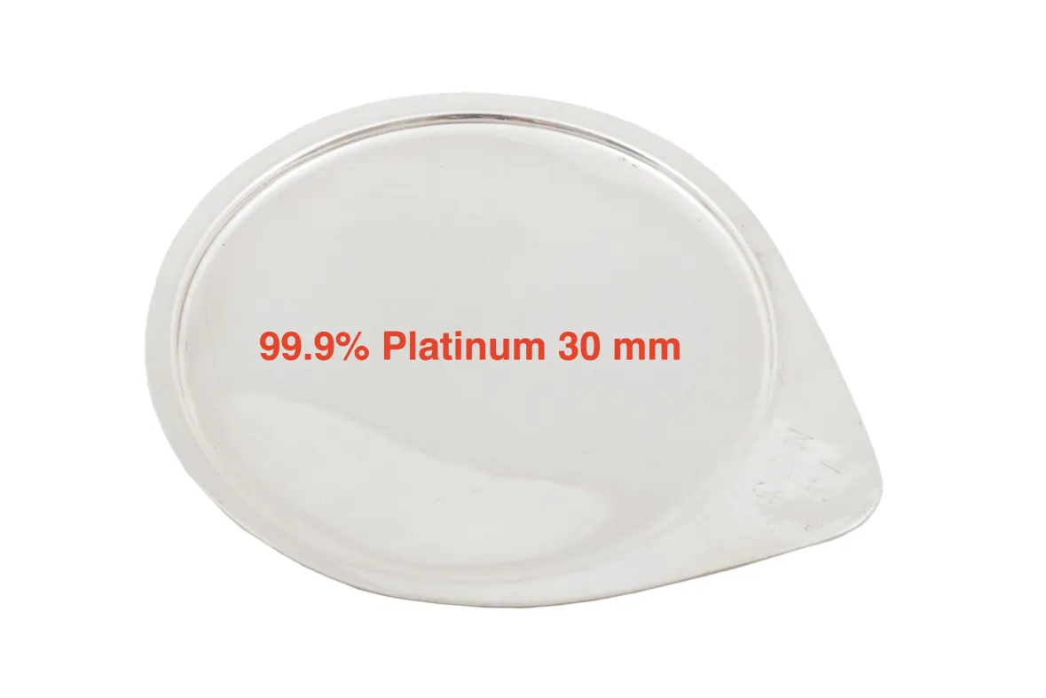 99.9% Pure Platinum Lid 30 mm