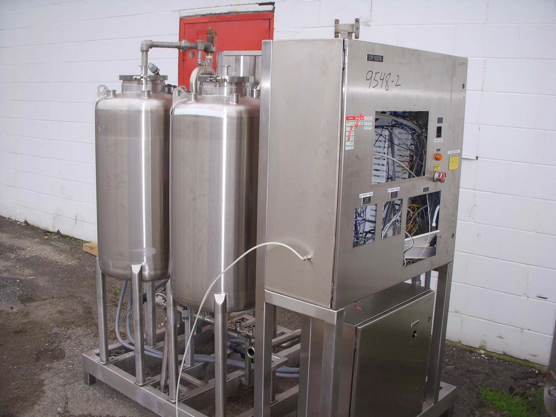 CIP Skid - (2) Stainless Steel Vessels and Pumps