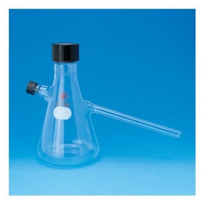 Ace Glass Flask, Nephelo, 300ml, 12mmod X 130mm Sidearm, With Screw Caps cs/4 3910-03