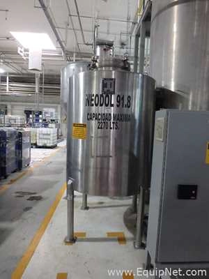 Premix Stainless Steel Vertical Storage Tank Capacity 2270 L