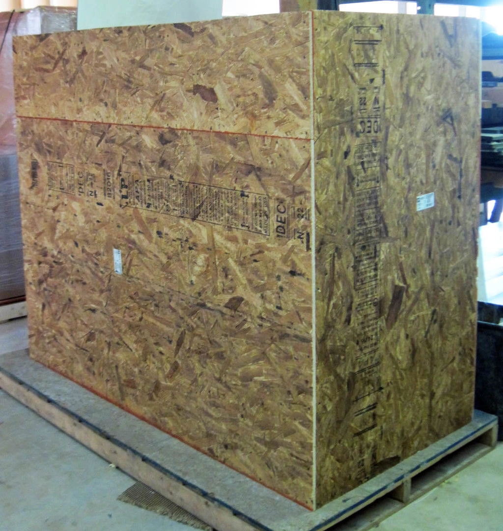 Crating of pre-owned 8 foot or oversized 6 foot benchtop chemical fume hood for common carrier shipment [Required for shipments outside of DC metro region]