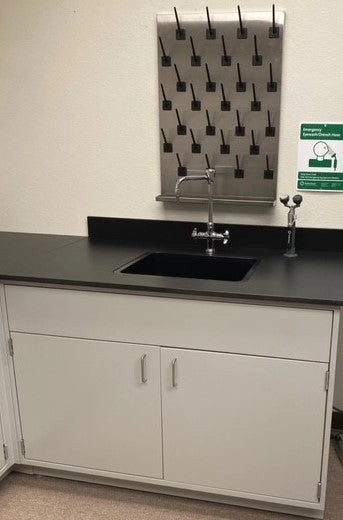 48" wide Metal Laboratory Sink Cabinet Package