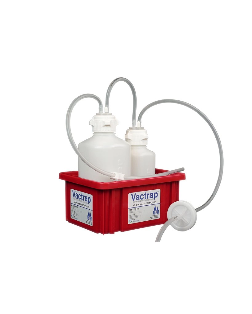 Foxx Life Sciences 305-2101-FLS VacTrap, 2L + 1L, Polypropylene, Red Bin, 1/4" ID Tubing Each (EA)