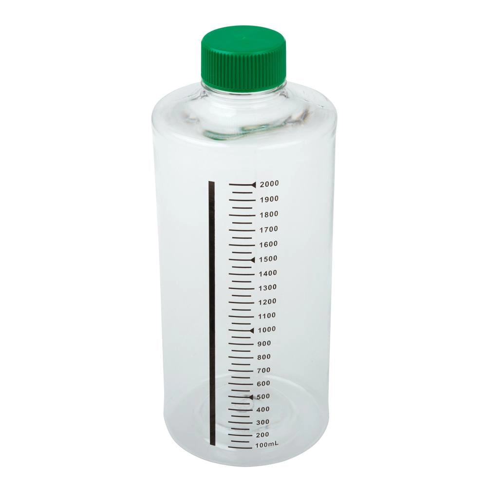 CELLTREAT 229584 2000mL Roller Bottle, Non-treated Suspension Culture, Printed Graduations, Non-Vented Cap, Sterile- 24PK