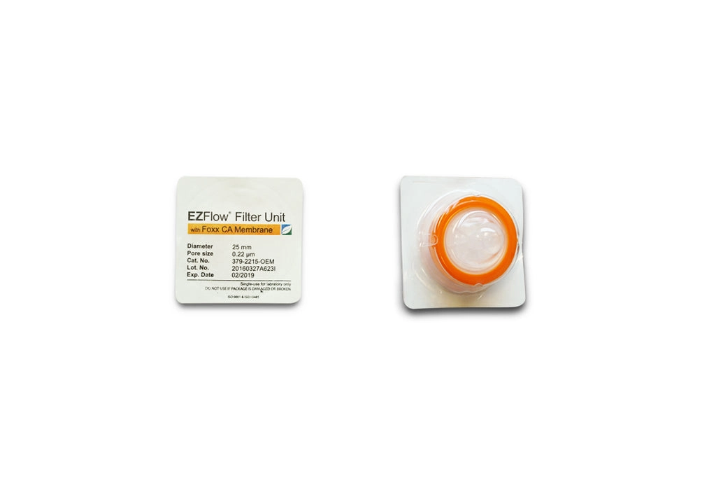 Foxx Life Sciences 379-2215-OEM EZFlow Syringe Filter, CA, 0.22&micro;m, 25mm, Sterile, 100/pack (ships in 12 weeks ARO)