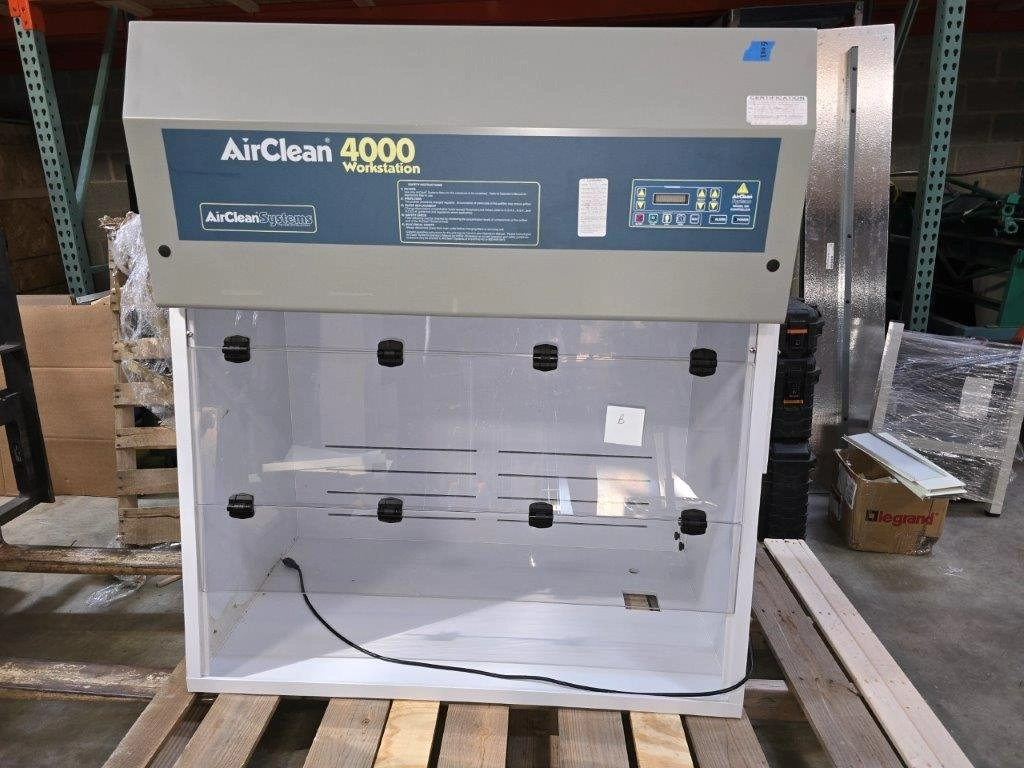 Reconditioned 4 foot ductless fume hood with cabinet stand | AirClean AC4036