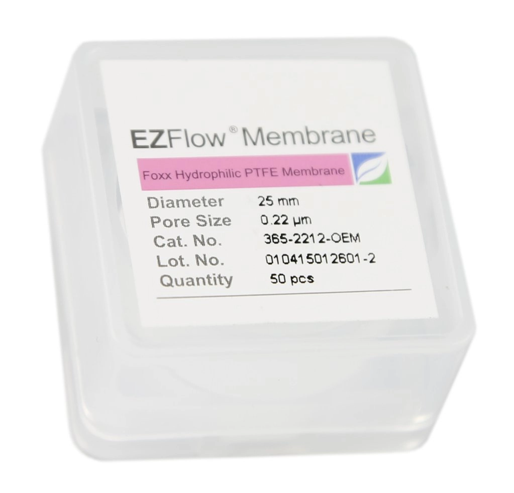 Foxx Life Sciences 365-2212-OEM EZFlow  Membrane Disc Filter, 0.22&micro;m Hydrophobic PTFE, 25mm, 50/pack