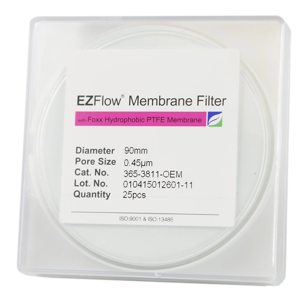 Foxx Life Sciences 365-3811-OEM EZFlow  Membrane Disc Filter, 0.45µm Hydrophobic PTFE, 90mm, 25/pack
