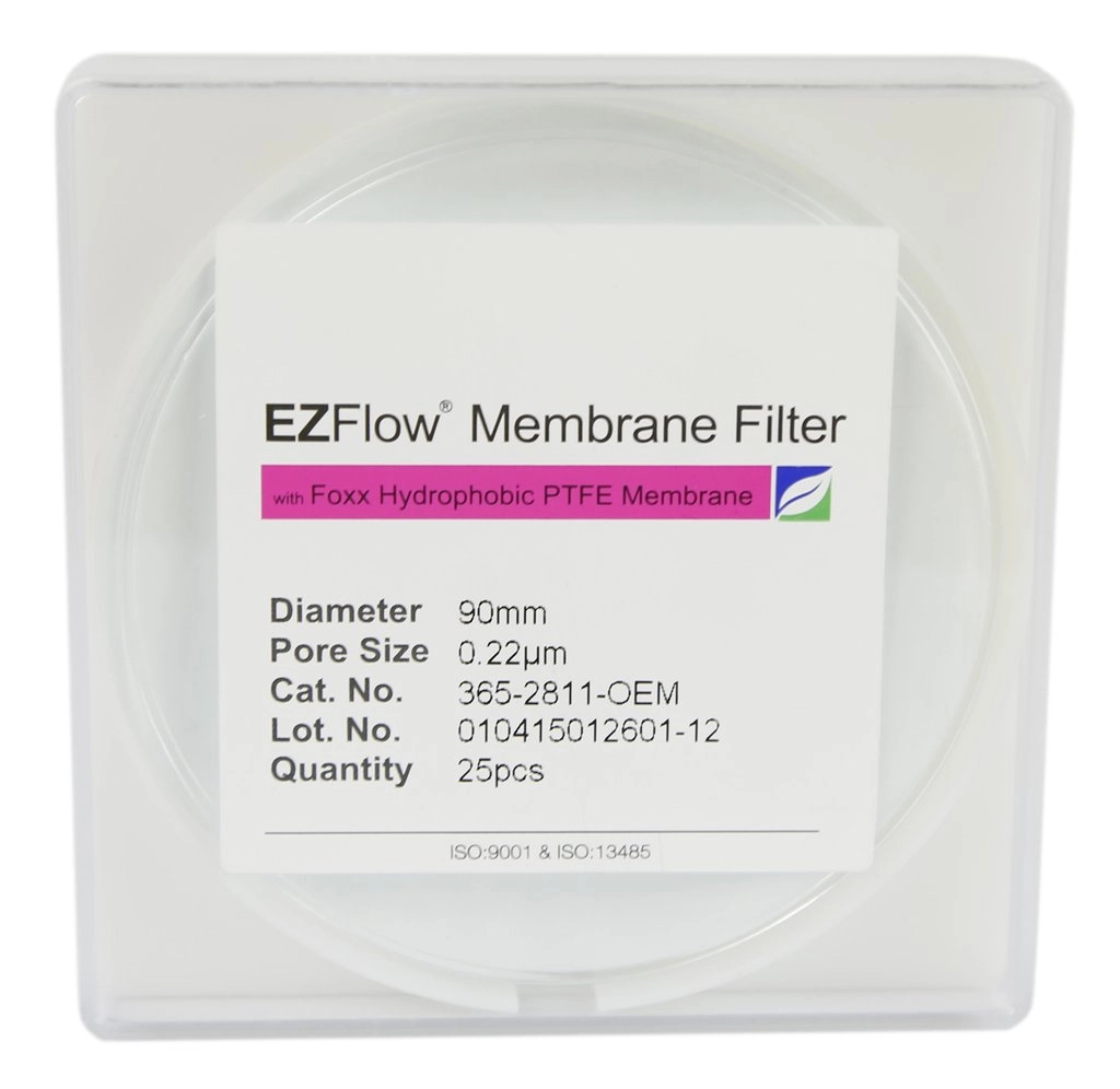 Foxx Life Sciences 365-2811-OEM EZFlow  Membrane Disc Filter, 0.22µm Hydrophobic PTFE, 90mm, 25/pack