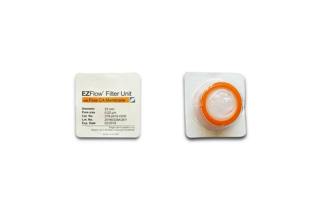 Foxx Life Sciences 379-2415-OEM EZFlow Syringe Filter, CA, 0.22&micro;m, 33mm, Sterile