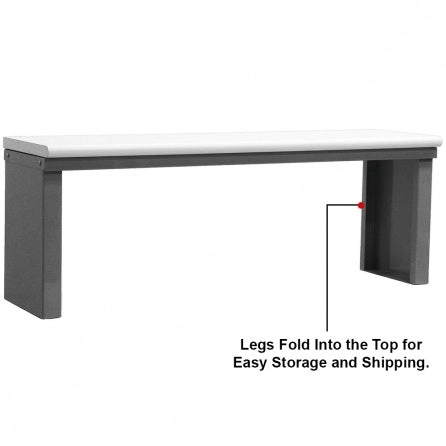 Folding Freestanding Shelf with Formica Laminate Top (36" W x 15"D x 15"H)